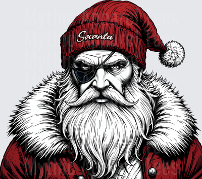 NFL Mascots Badass Pirate Santa Claus Tough Christmas Portrait