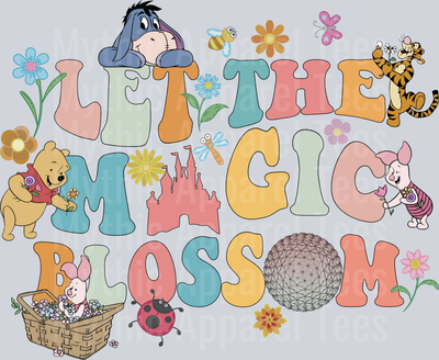 Let the magic blossom disney winnie the pooh DTF Disney Transfers