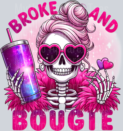 Broke and Bougie cup and bun DTF Skull Transfers