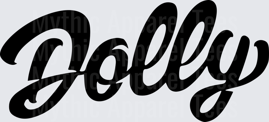 Dolly Bold Retro Script Black Shadow Lettering Name Design