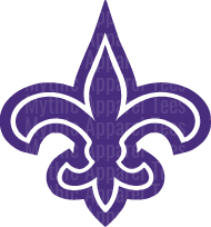 Purple and White Fleur de Lis Bold Graphic Design