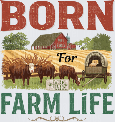 Farm Life Born For Farm Life Vintage Cattle Barn Scene