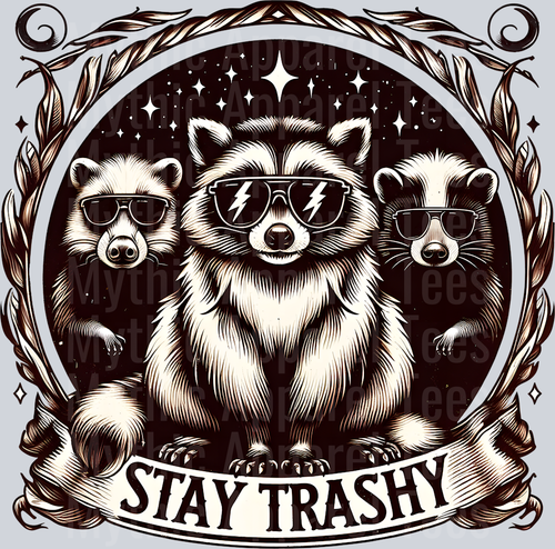Stay Trashy Farm Animals DTF Racoon Transfers