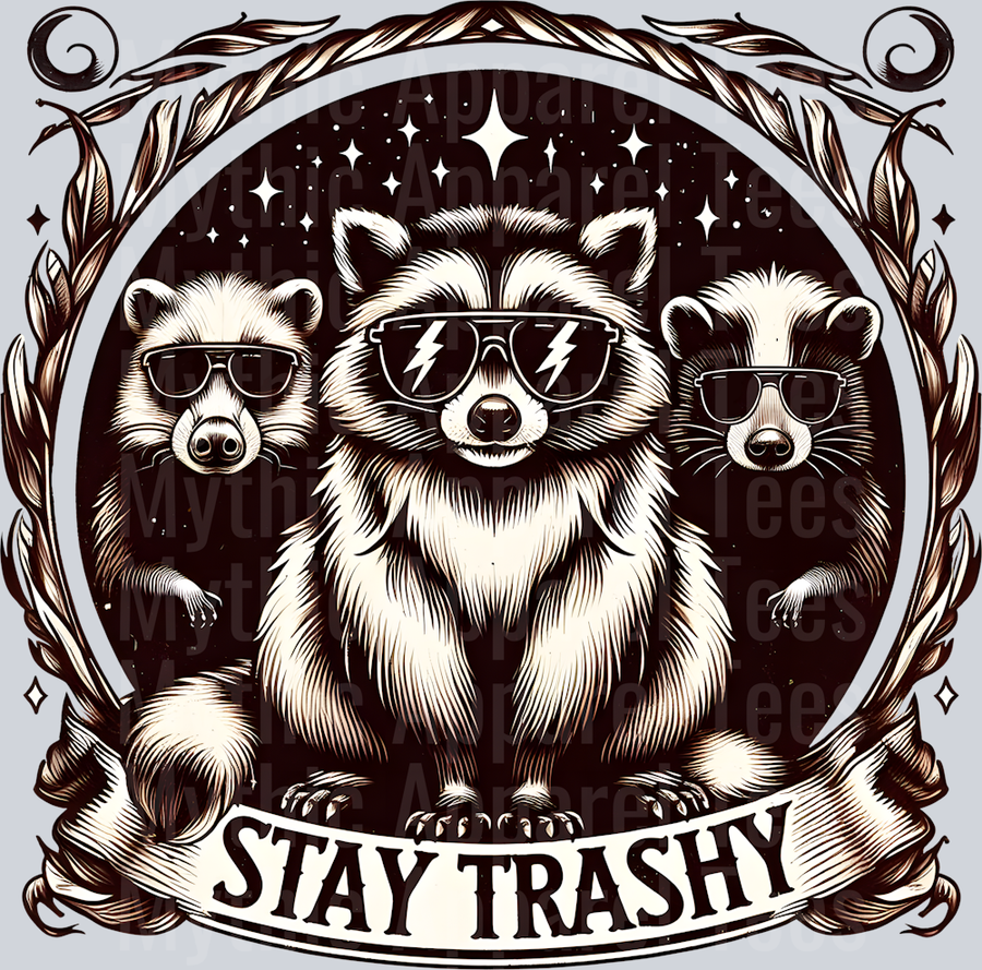 Stay Trashy Farm Animals DTF Racoon Transfers