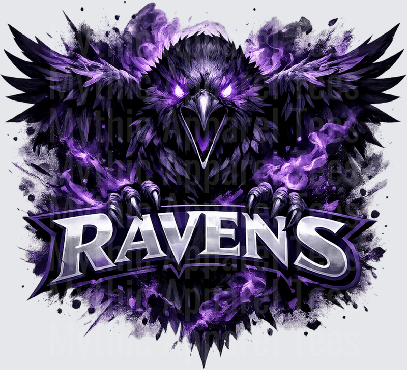NFL Ravens Fierce Purple Glowing Eye Dark Raven Mascot