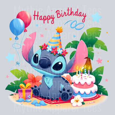 Stitch Birthday Transfer 6 DTF Stitch Birthday Transfers