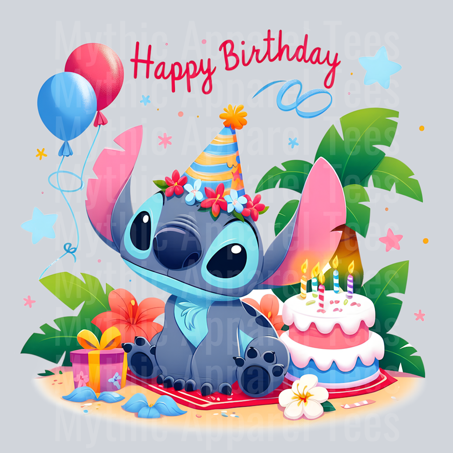 Stitch Birthday Transfer 6 DTF Stitch Birthday Transfers