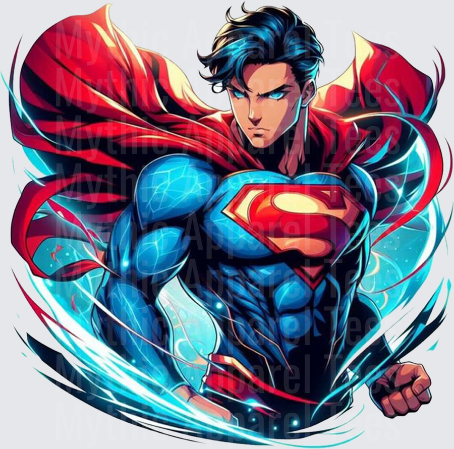 Marvel Super Heroes Superman Anime Style Flying Fist Pose