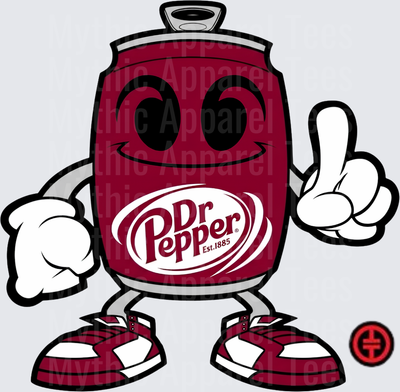 Dr Pepper Can Cartoon Character Peace Sign Sneakers Mascot