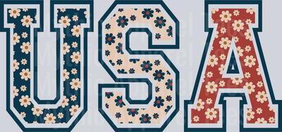 USA Animal and floral print Red White and Blue DTF Patriotic Transfers
