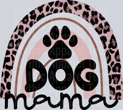 Dog mama pawprint rainbow style arch DTF Dog Transfers