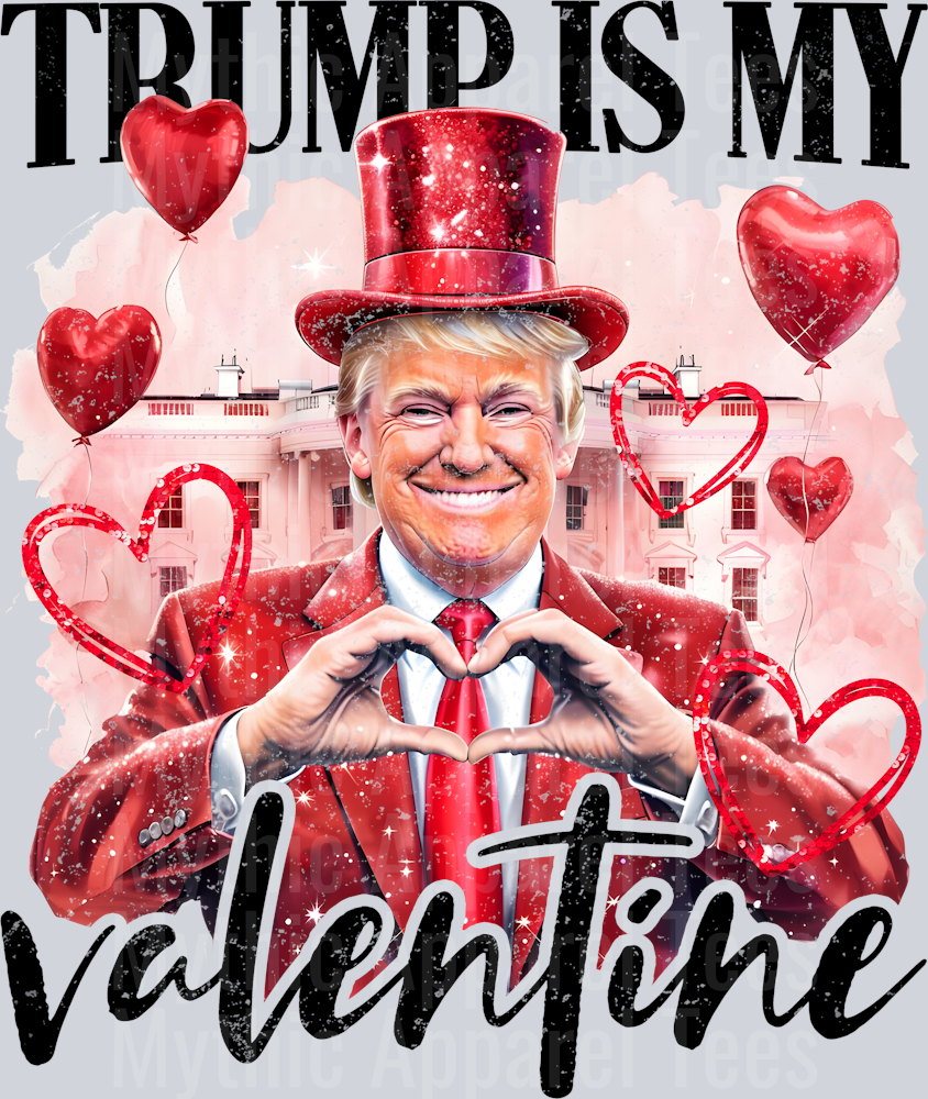 Trump Is My Valentine Black Letters Maga Valentines Day Design
