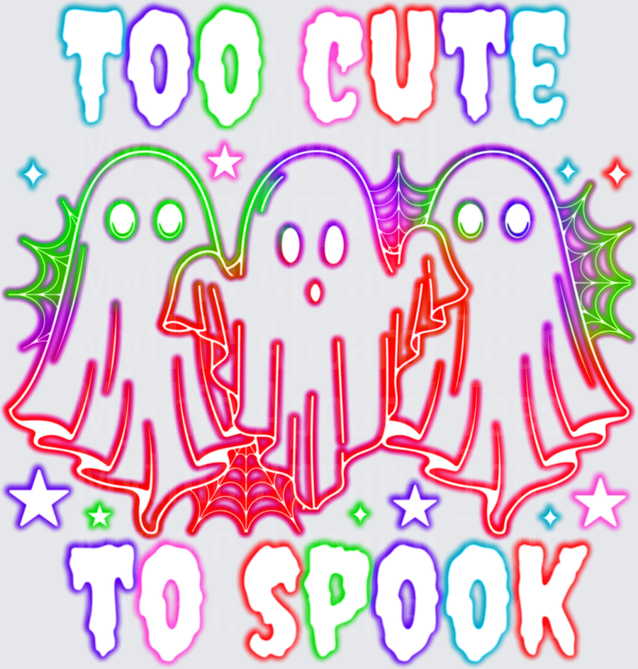Halloween Too Cute To Spook Neon Glow Ghost Trio