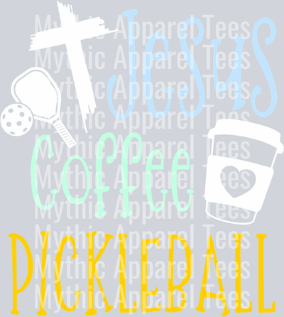 Jesus Coffee Pickleball DTF Coffee Transfers