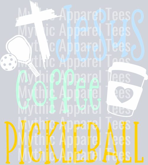 Jesus Coffee Pickleball DTF Coffee Transfers