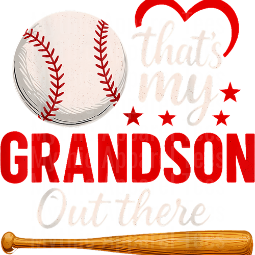 Grandma Grandpa Grandparents Baseball DTF Transfer