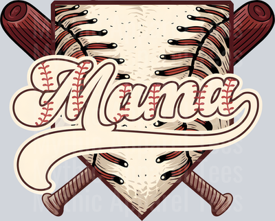 mama baseball Baseball and bats DTF Baseball Transfers