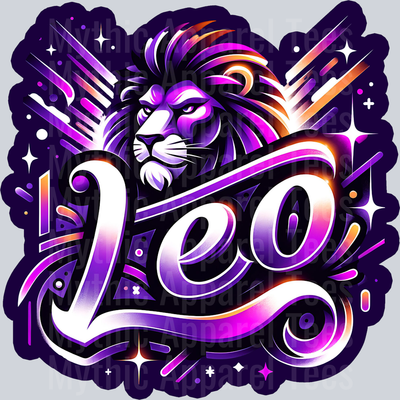 Leo Purple Sign DTF Zodiac Sign Transfers