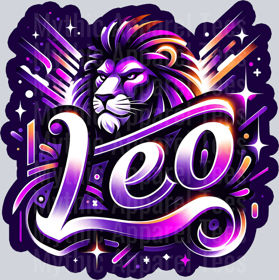 Leo Purple Sign DTF Zodiac Sign Transfers