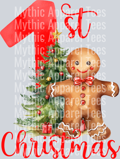 1st Christmas Gingerbread Cookie and tree boy
