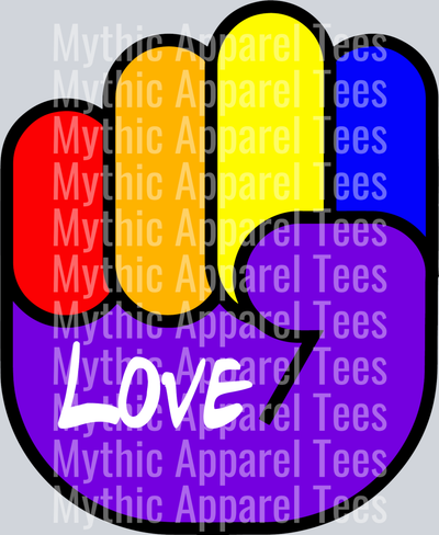 Love fist, pride colors LGBTQ+ Transfer