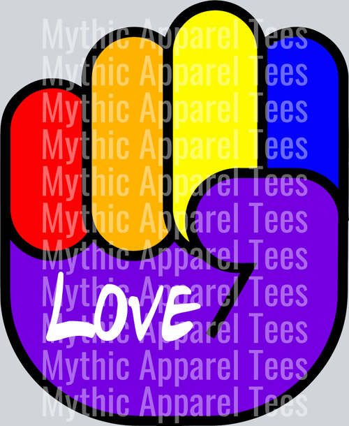 Love fist, pride colors LGBTQ+ Transfer