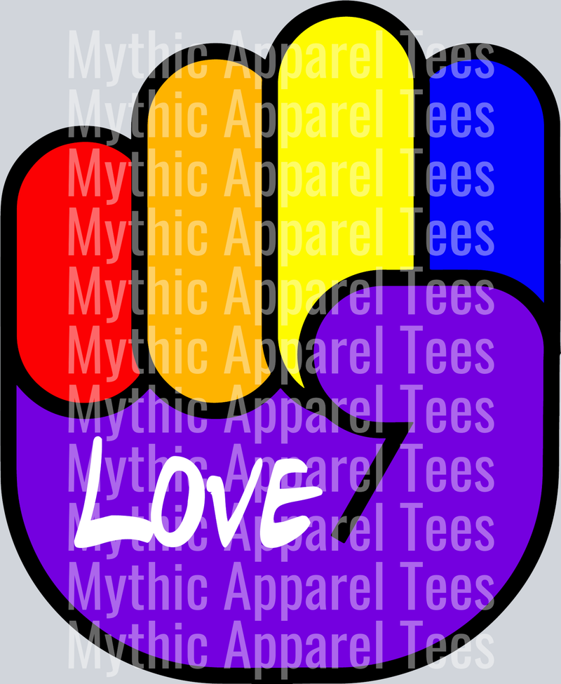 Love fist, pride colors LGBTQ+ Transfer