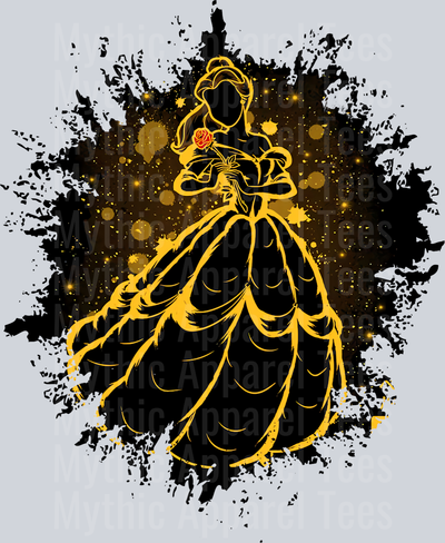 Belle Disney Princess Dark Silhouette Color Splash Crystal Ball Vision