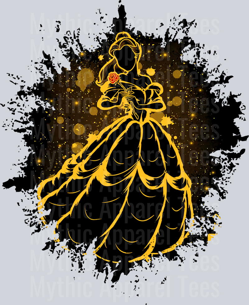 Belle Disney Princess Dark Silhouette Color Splash Crystal Ball Vision