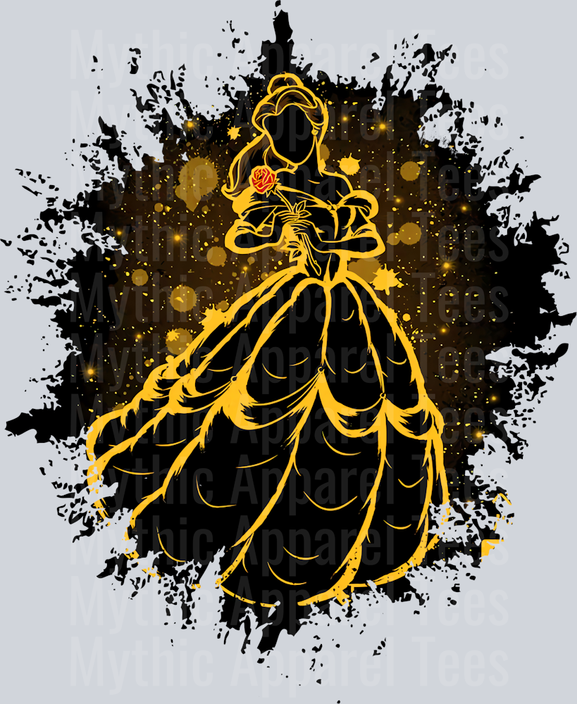Belle Disney Princess Dark Silhouette Color Splash Crystal Ball Vision
