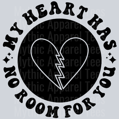 My Heart Has No Room For You Pocket Design Wavey Retro Style Funny Shirt Design
