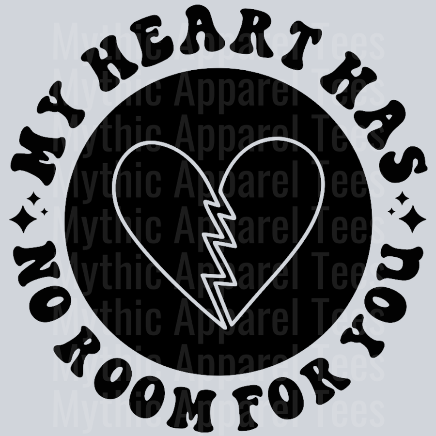My Heart Has No Room For You Pocket Design Wavey Retro Style Funny Shirt Design