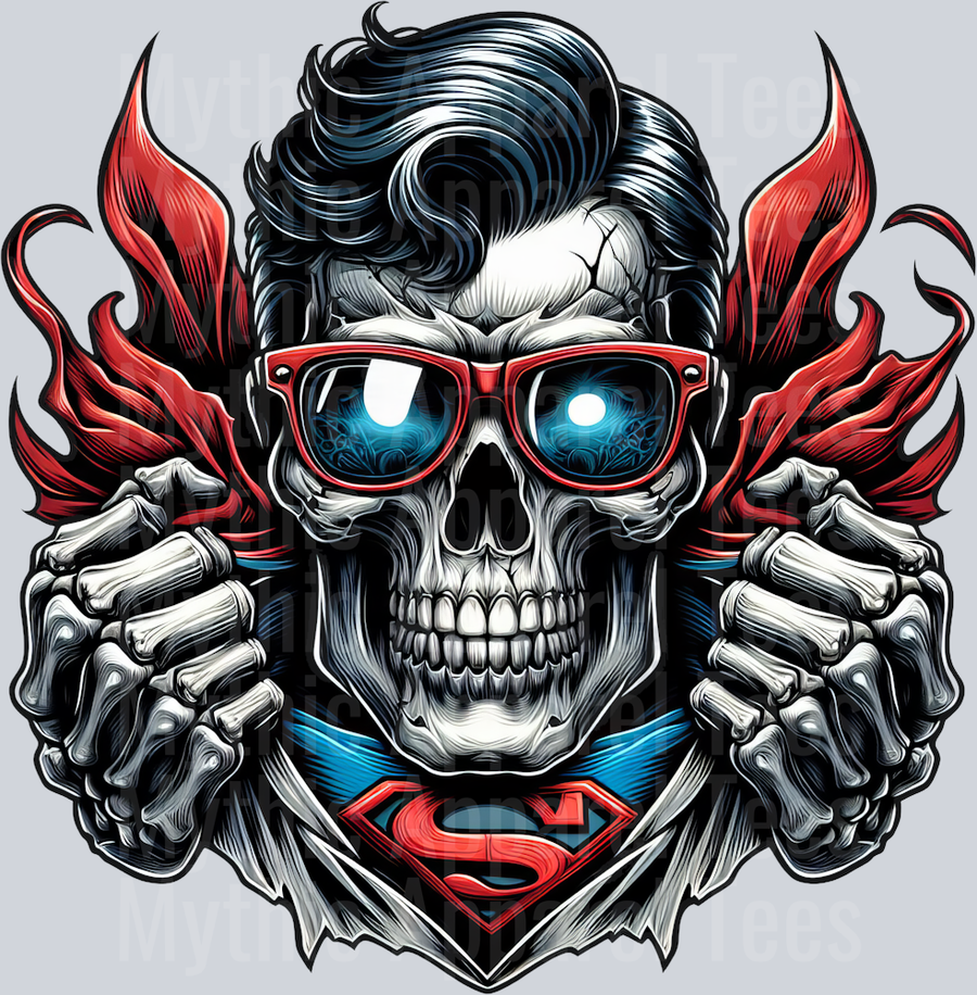 Superman Glasses Skull Pt 2 DTF Superhero Transfers
