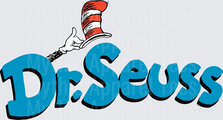 DR Seuss Logo with Cat in the Hat Red Striped Hat