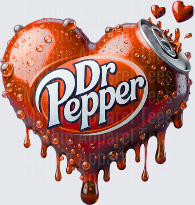 Dr Pepper Heart Shaped Can Dripping Soda Love Valentine