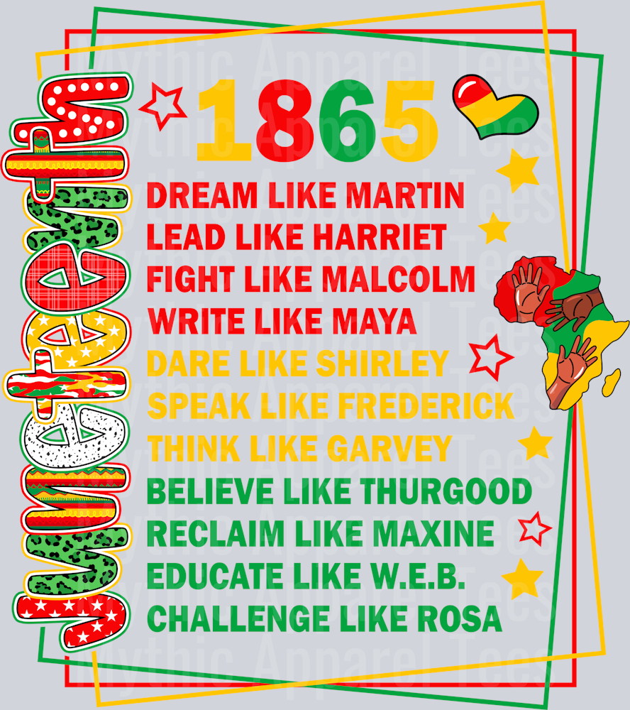 1865 Dream Like Martin Lead Like Harriet DTF Juneteenth Transfers