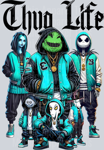 Nightmare before Christmas Thug Life BOO Horror Movie Halloween DTF Thug Life Transfers