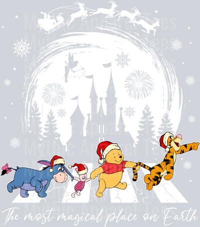 Winnie the pooh christmas Let the magic begin santa  DTF Disney Transfers