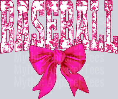 Pink Baseball College Font Floral Pattern School Spirit & Sports