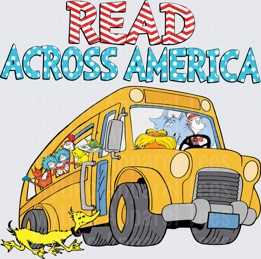 DR Seuss Read Across America School Bus with Characters