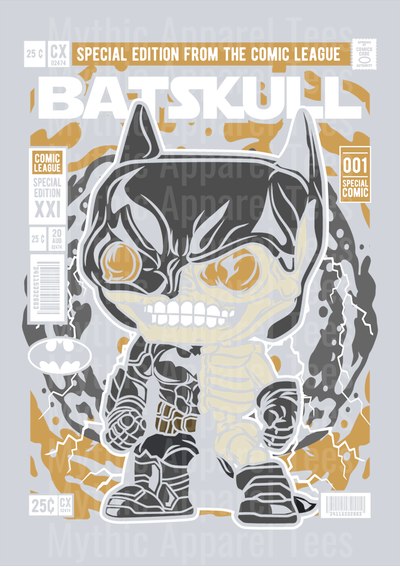 Bat Skull Comic Book Cover STYLE DTF Pop Culture Transfers