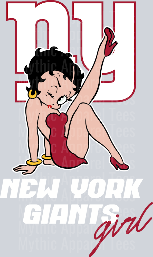 New York Giants Girl Betty Boop DTF NFL Transfers