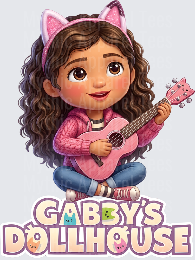 Gabby's Doll House Gabby Playing Pink Ukulele Cat Ear Headband