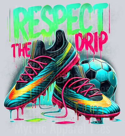Respect The Drip Soccer Ice Cream Drip With Sprinkles DTF Soccer Transfers