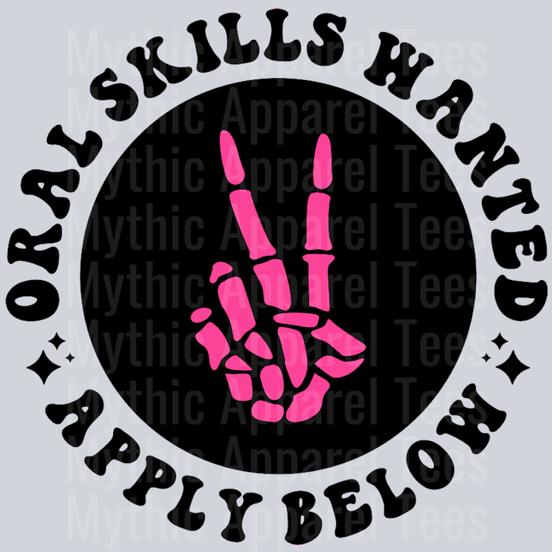 Oral Skills Wanted Pocket Design Wavy Retro Funny Designs