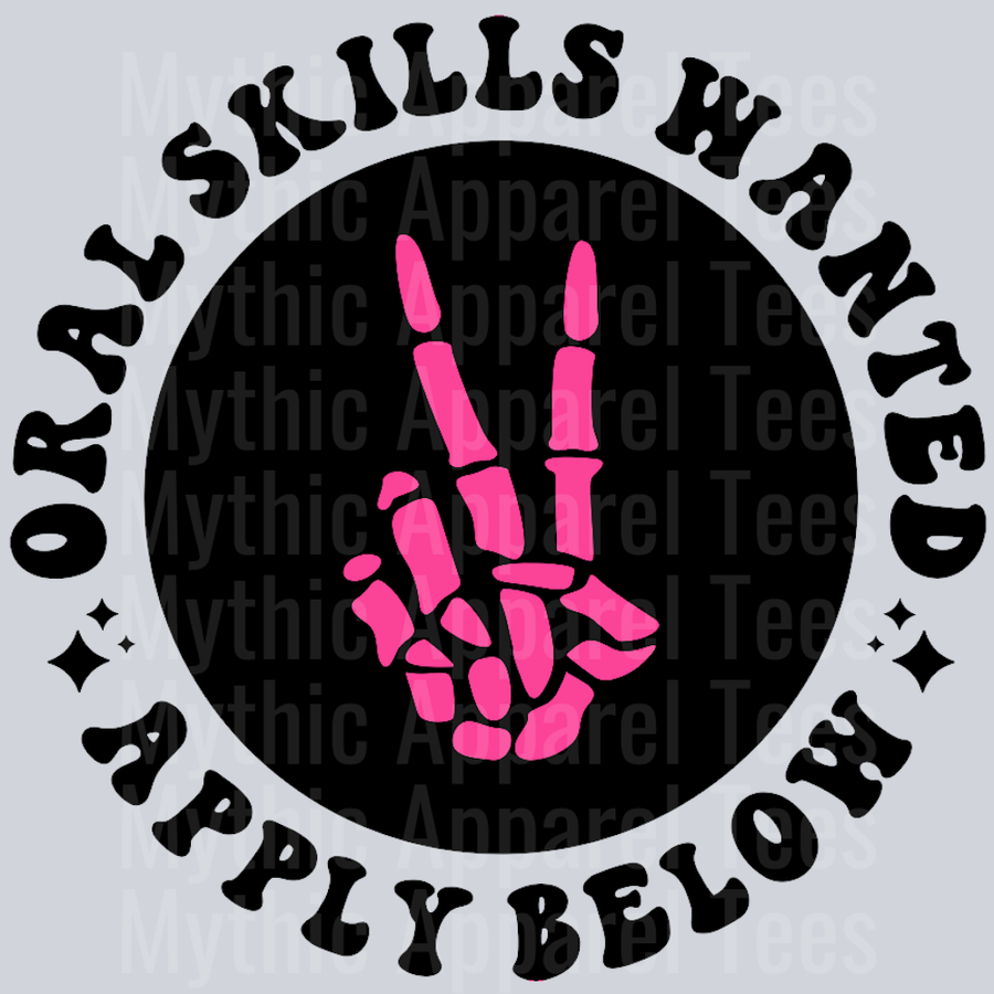 Oral Skills Wanted Pocket Design Wavy Retro Funny Designs