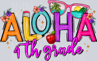 Aloha 4th grade DTF Summer Transfers