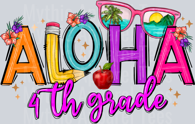 Aloha 4th grade DTF Summer Transfers