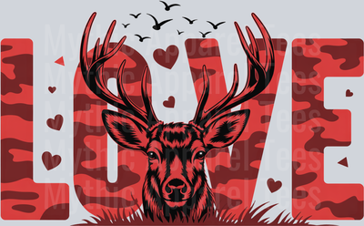 363. Valentine Buck PNG Retro Hunting Camo