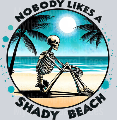 Nobody likes a shady beach skelly at the beach DTF Skull Transfers